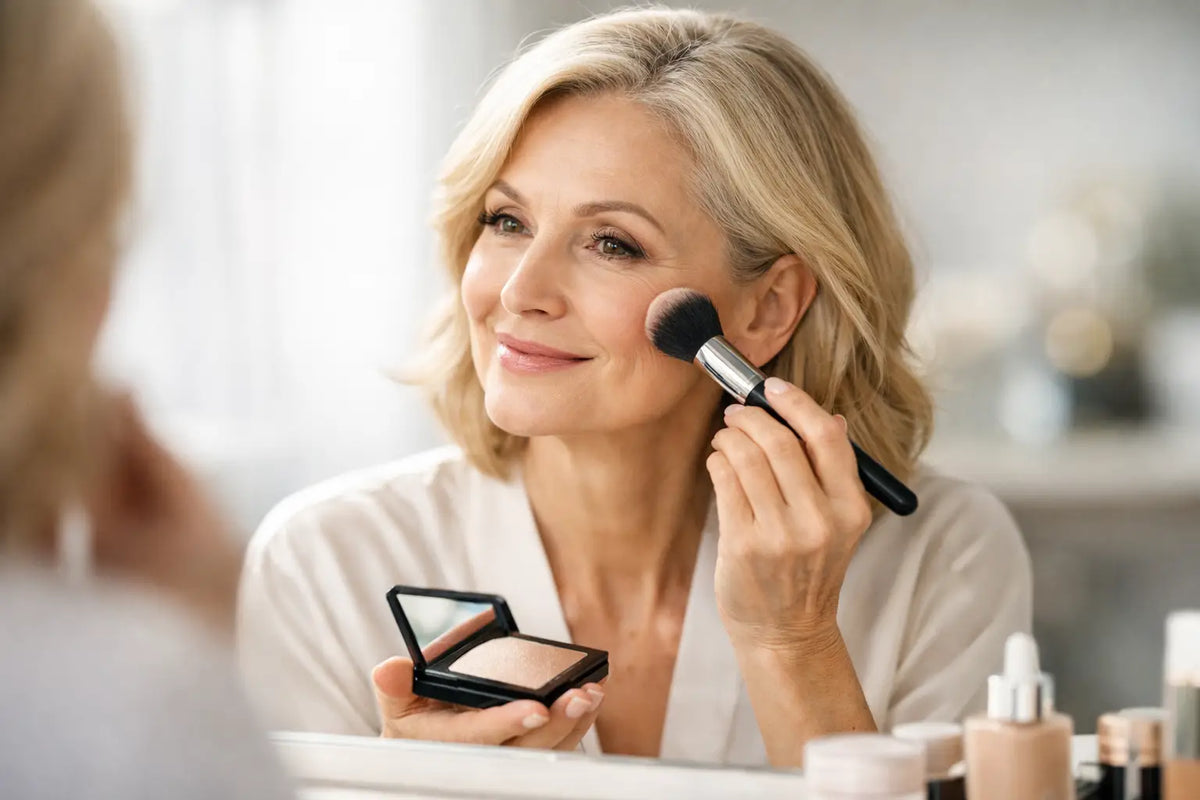 Maquillaje para piel madura que ilumina sin marcar