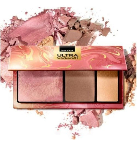 Paleta Facial Polvo 3 En 1 Ultra Color Avon 3.8g Golden Hour Golden Hour