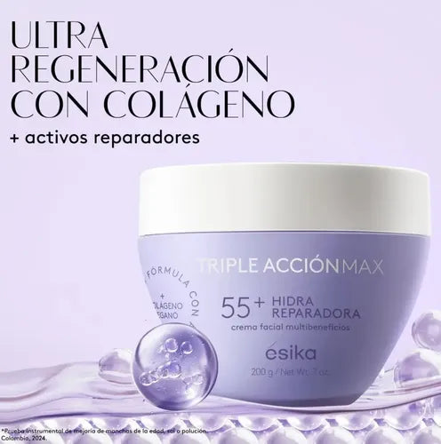 Crema Facial Hidra Nutritiva Triple Acción 55+ Esika 200g Normal Día/noche