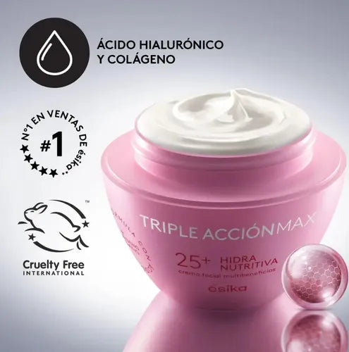 Crema Facial Hidra Nutritiva Triple Acción 25+ Esika 200g Normal Día/noche