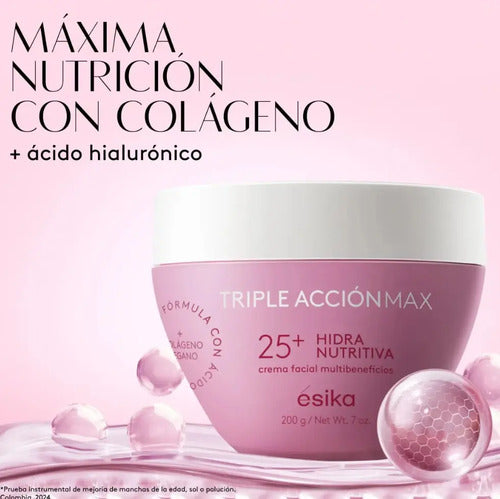 Crema Facial Hidra Nutritiva Triple Acción 25+ Esika 200g Normal Día/noche