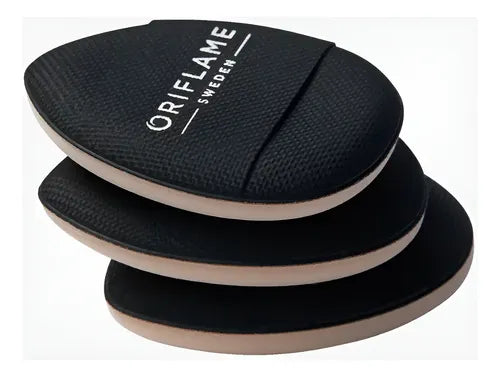 Set 3 Esponjas Reutilizables Maquillaje Finger Puff Oriflame Negro Mini