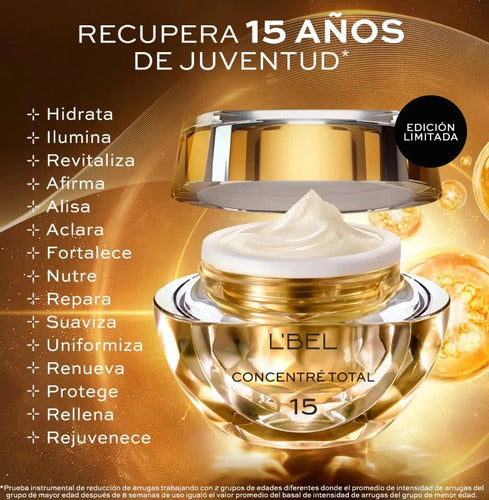 Concentré Total Rostro - Lbel Top Beneficios Antiedad 50g Todo Tipo De Piel Día/noche