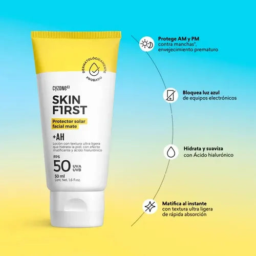 Protector Solar Facial Skin First De Cyzone Con Fps 50 50ml