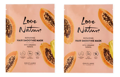 2 Mascarillas Capilares Papaya Smoothie Oriflame 30ml C/u