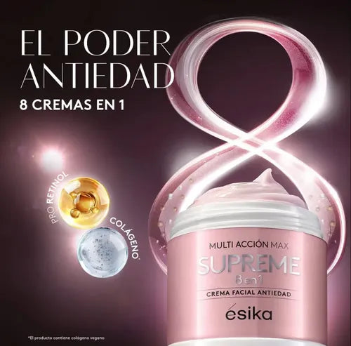 Crema Facial Antiedad Supreme 8 En 1 Multi Accion Esika 50g Normal A Seca Día