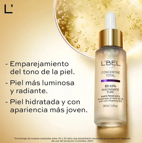 Suero Facial Concentre Total B3 Niacinamide Pure L'bel 30ml Todo Tipo De Piel Día/noche