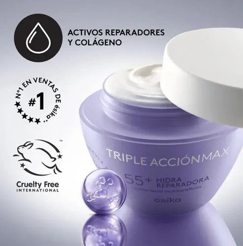 Crema Facial Hidra Nutritiva Triple Acción 55+ Esika 200g Normal Día/noche