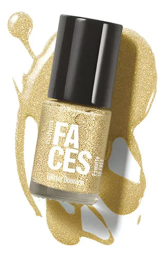 Esmalte Glitter Natura Faces Color Dorado 6 Ml Glitter Dorado