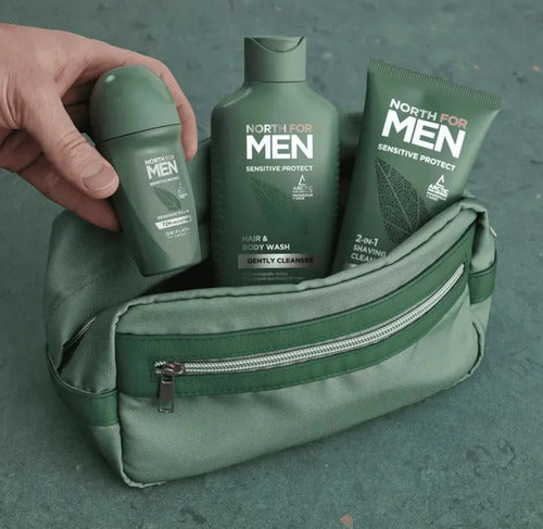 Neceser Hombre, North For Men Sensitive Protect Toiletry Bag Verde Musgo Lisa
