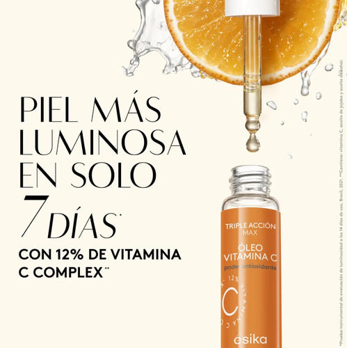 Óleo Facial Vitamina C Triple Acción Max - Ésika 19ml Todo Tipo De Piel Día/noche