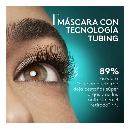 Máscara De Pestañas Ésika Mega Tubing Extensions  8g Negro Negro