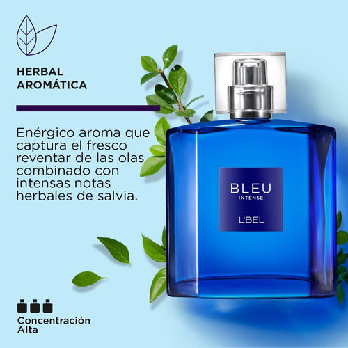 Perfume L'bel Bleu Intense De 100 Ml Edt Para Hombre Herbales Fresco De Larga Duración