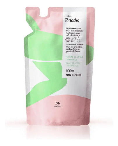 Repuesto Crema Tododia Limón Y Guanábana Natura 400ml Hojas De Limón Y Guanábana